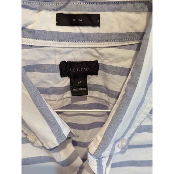 J. CREW Mens Medium blue and white striped shirt - Picture 2 of 3